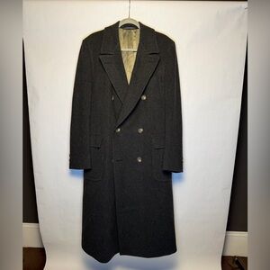 Vintage Austin Reed Mens 100% Virgin Wool Double Breasted Overcoat for Filene's
